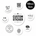 Custom Black & White Circle Stickers