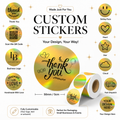 Custom Holographic Gold Stickers